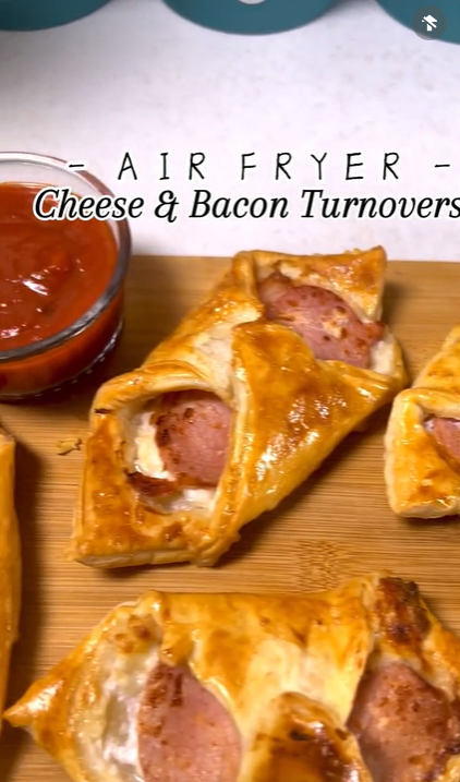 Air Fryer Bacon and Cheese Turnovers